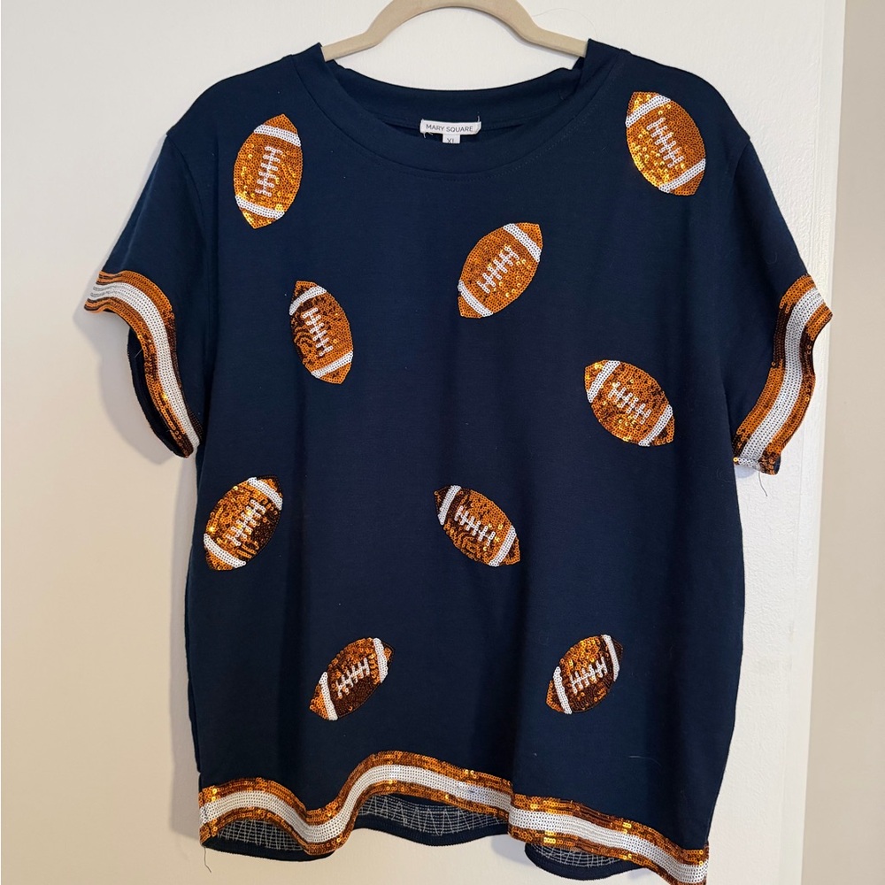 Navy Blue Football Print Women's Set